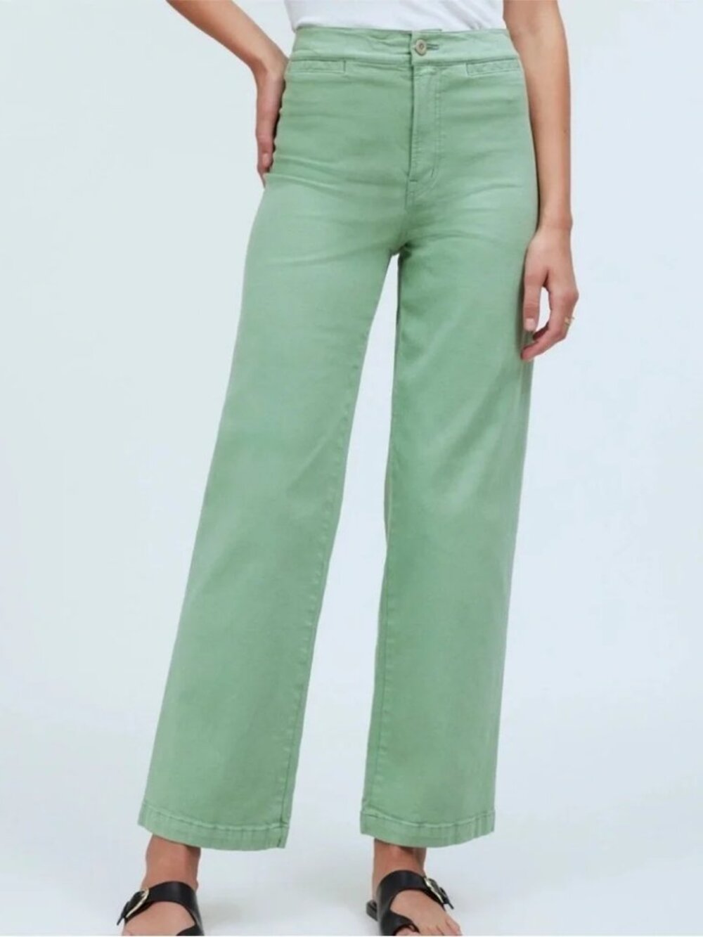 Madewell Petite Emmett Wide-Leg Crop Pant: Welt Pocket Edition size 30P